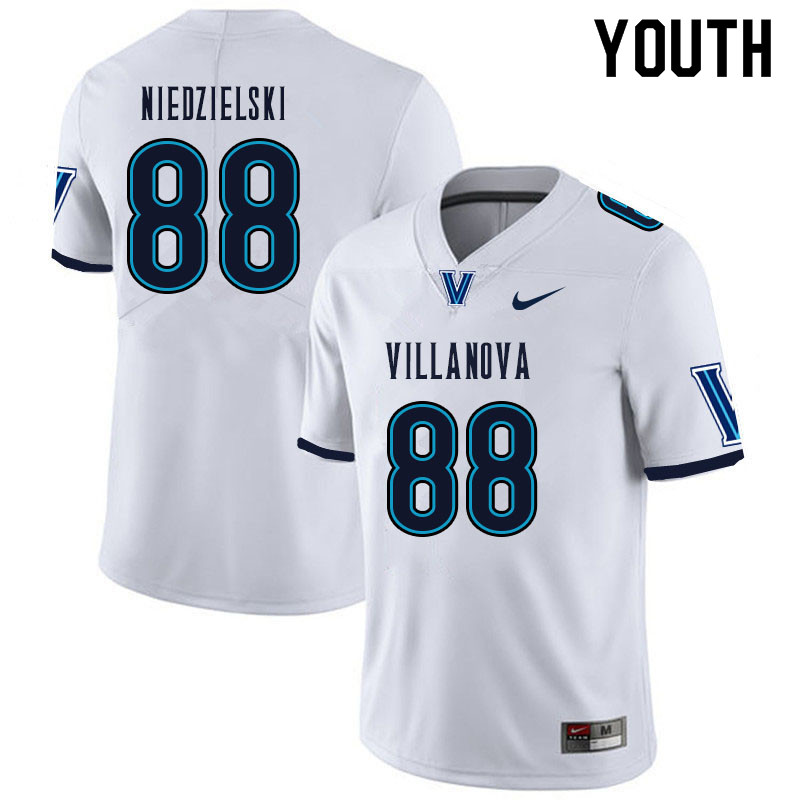 Youth #88 Colton Niedzielski Villanova Wildcats College Football Jerseys Sale-White - Click Image to Close
